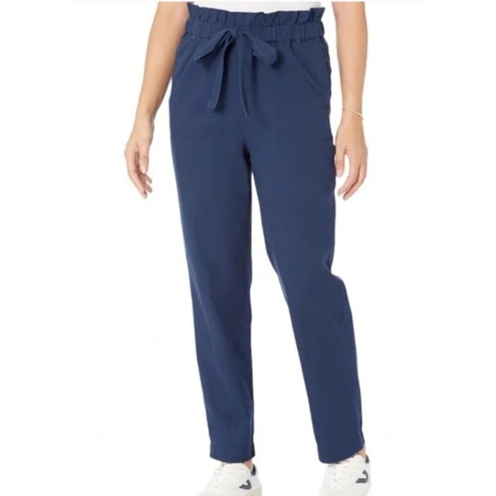 NWT Draper James Paper Bag Twill Pant, Nassau Navy, Size M